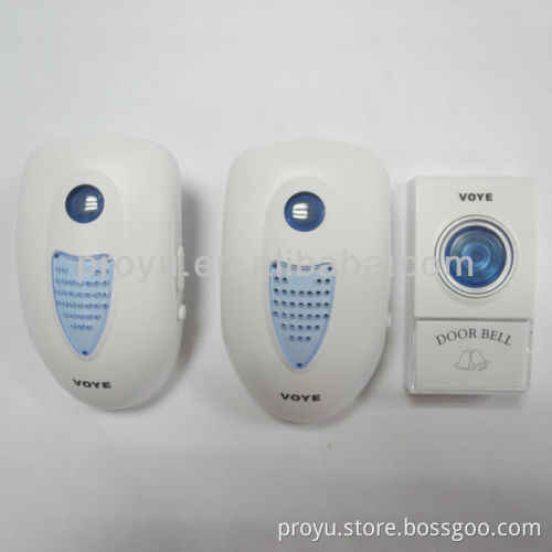 Fashion LED indication 38 melody chimes loud effective alarm wireless doorbell